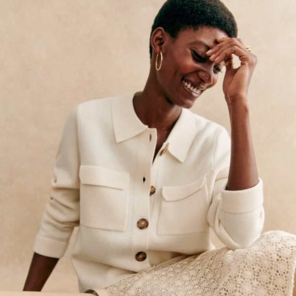 Sezane Betty Cardigan Ecru Size Small